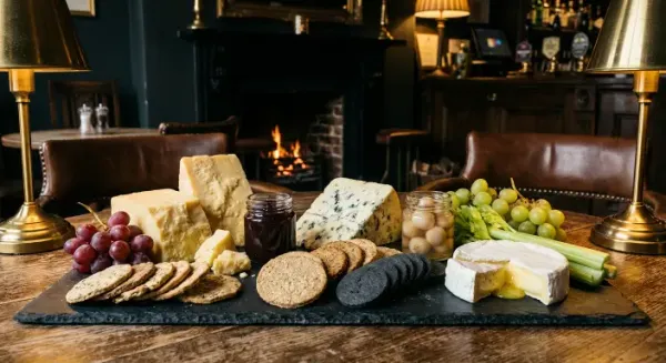 West Country cheeses with pickles, jellies and wafers